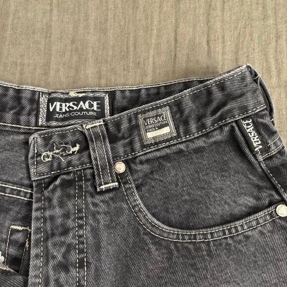 Versace Women's Grey and Black Jeans - Picture 6 of 8